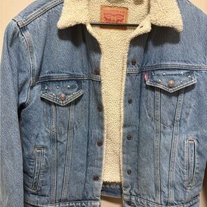 Levi's Sherpa denim Jacket with star studs